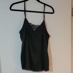 Elegant Black Lace Trim Cami Top
